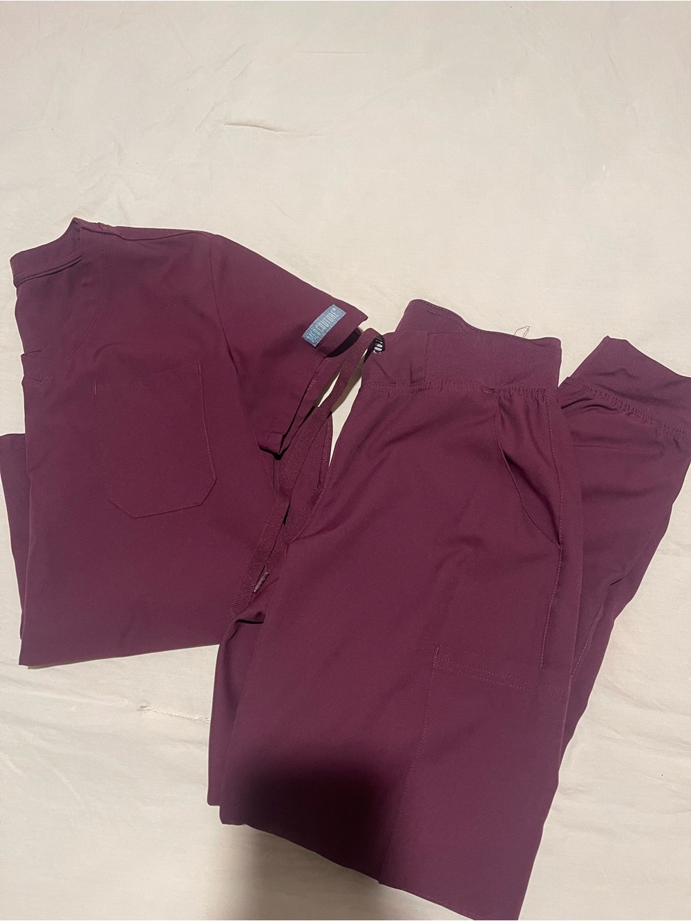 Med Couture- Maroon Scrubs- V Neck and Jogger
